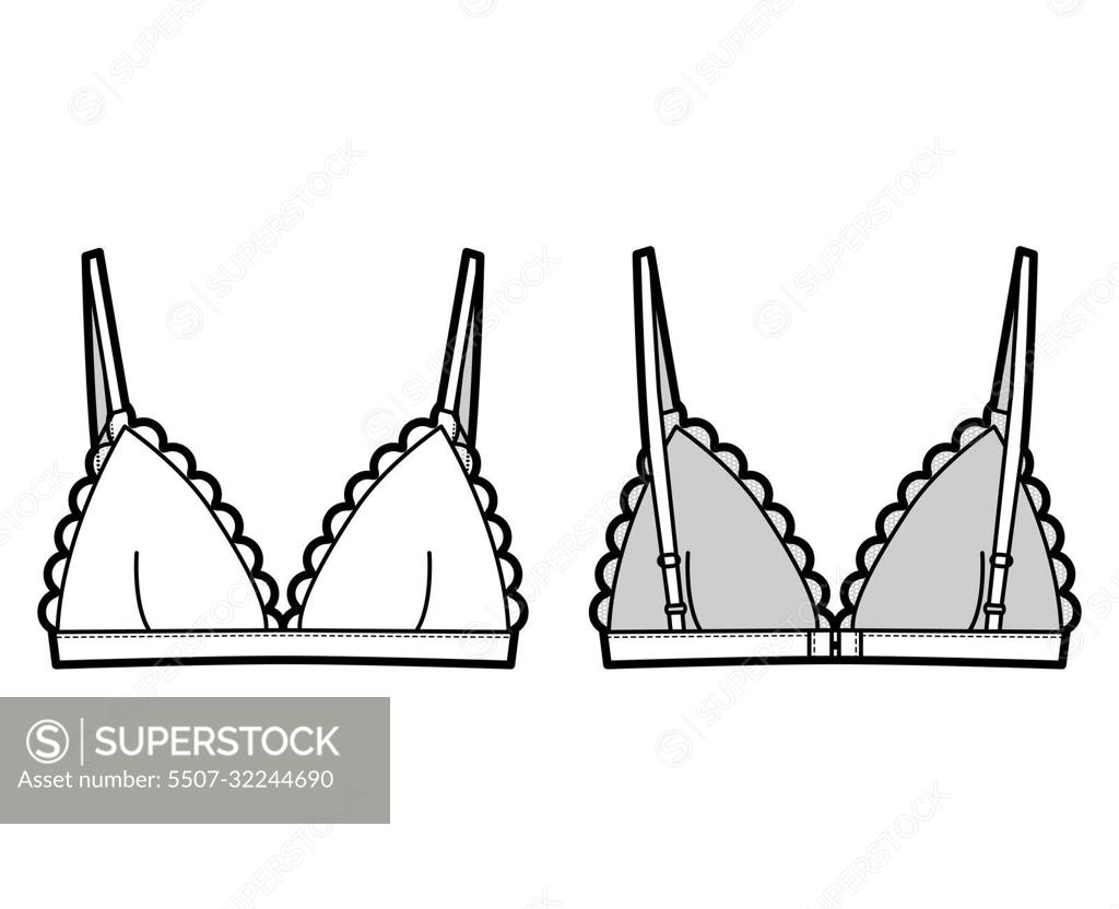 Bra Shelf Open Cup Lingerie Technical Fashion Illustration with Adjustable  Shoulder Straps, Hook-and-eye Closure. Flat Stock Vector - Illustration of  bralette, icon: 198917076