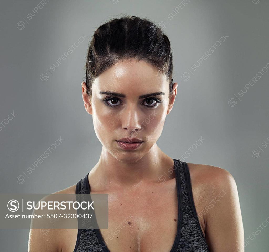 Body, fitness and underwear with a model woman in studio on a gray  background to promote health or Stock Photo by YuriArcursPeopleimages