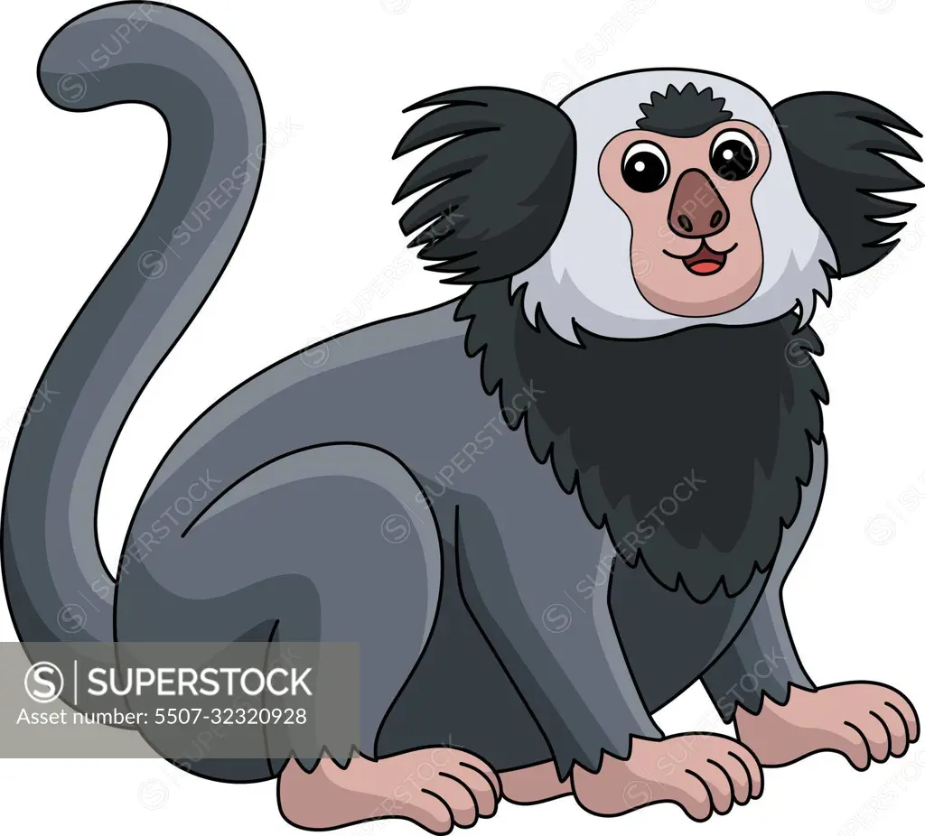 Marmoset Animal Cartoon Colored Clipart