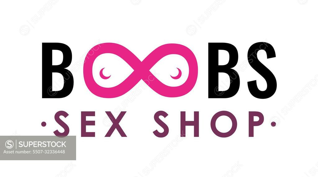 Sex Shop logo for Adult Store. Boobs - text symbol with Female breast -  SuperStock