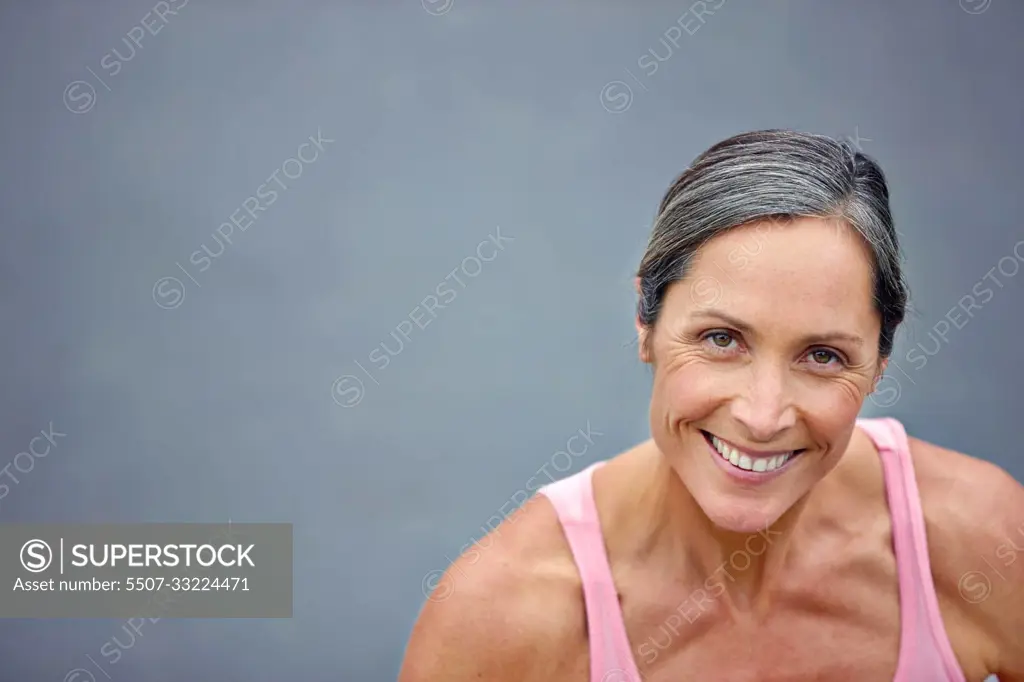 I choose to live a healthy lifestyle. High angle portrait of an attractive mature woman in gymwear.