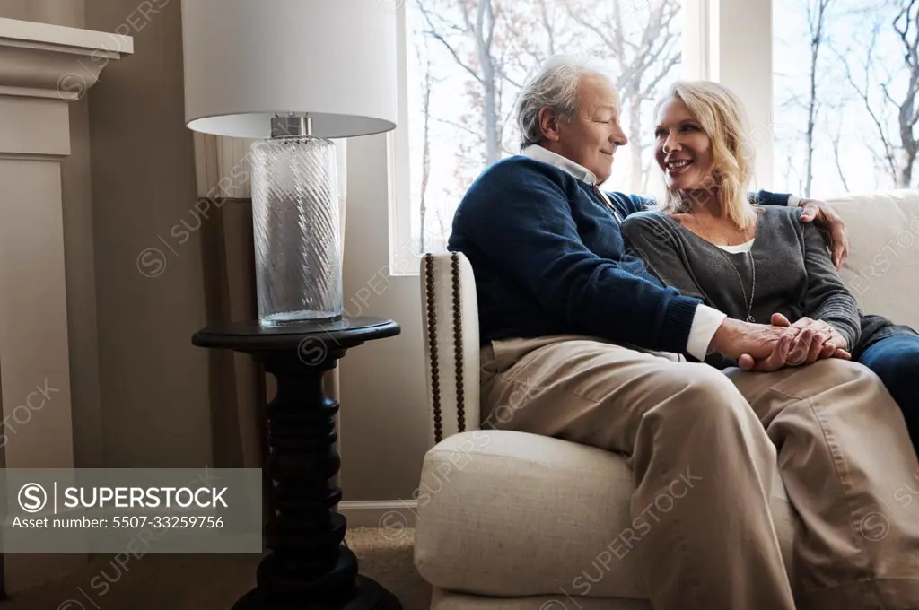 Our love was meant to be. a loving mature couple relaxing together at home.