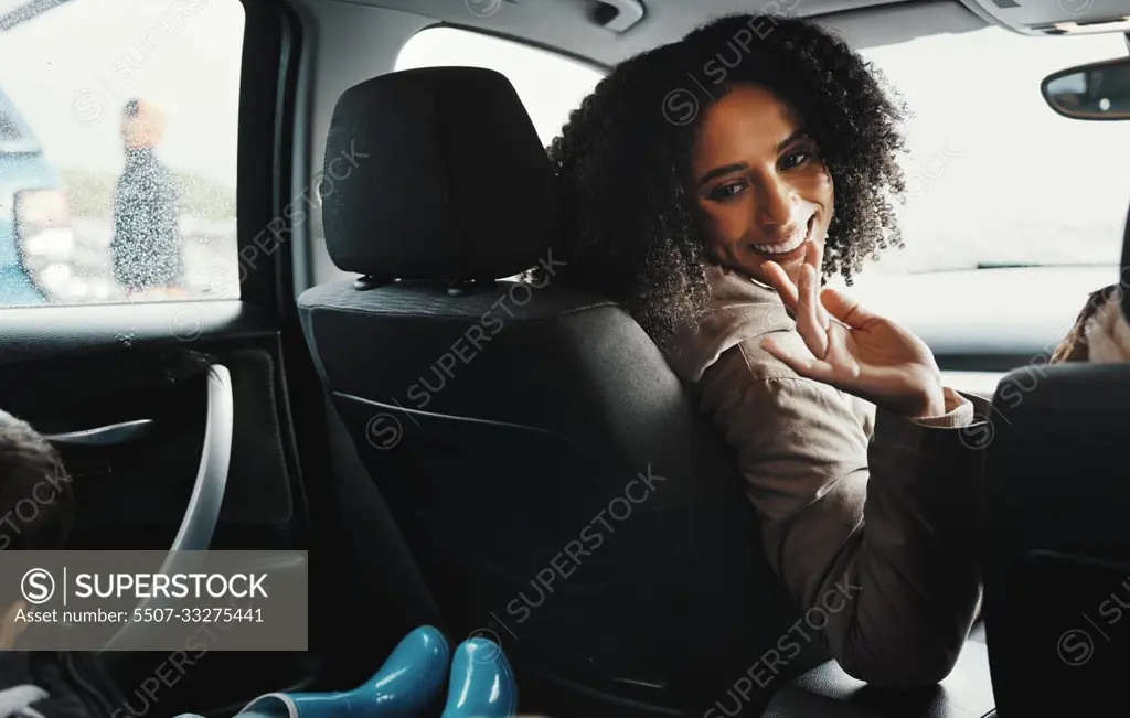 Road trip, car passenger or happy woman on travel adventure for family bonding, wellness and outdoor freedom. Motor vehicle, driving van or mother smile on transportation journey, holiday or vacation