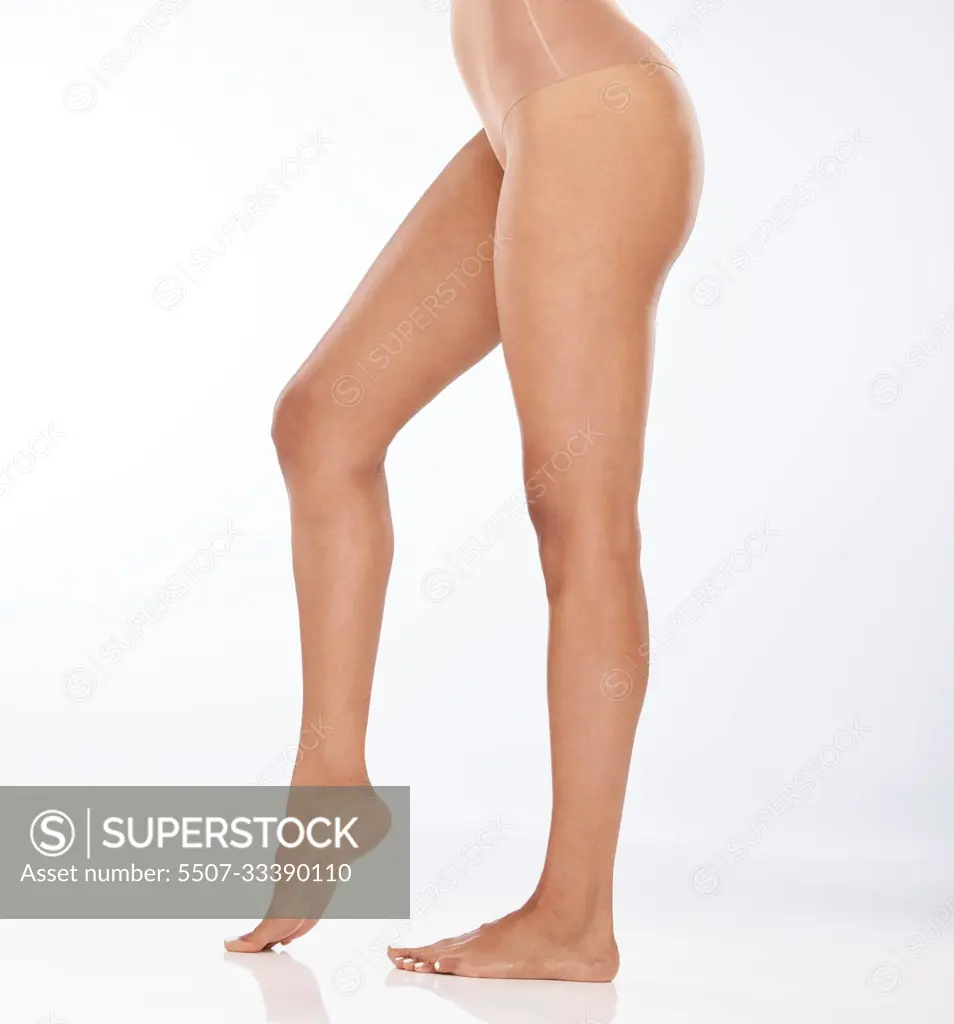 Woman Legs And Beauty In Studio For Skin Grooming And Hygiene
