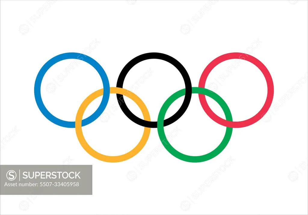 Kyiv, Ukraine - 07 June 2023: Official Olympic Games logo - colorful rings. Olympics are the leading international sporting events featuring summer and winter sports competitions. Vector illustration.