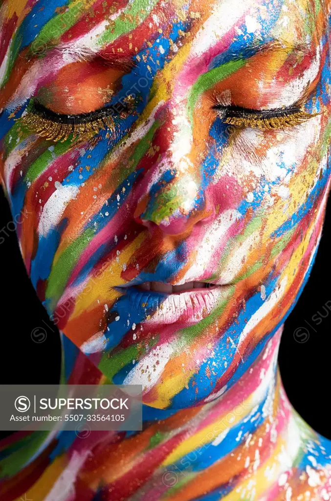 Beauty is art. Cropped shot of a young woman posing with paint on her face.