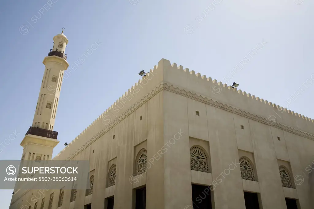 UAE Dubai The Grand Mosque and minaret in Bur Dubai