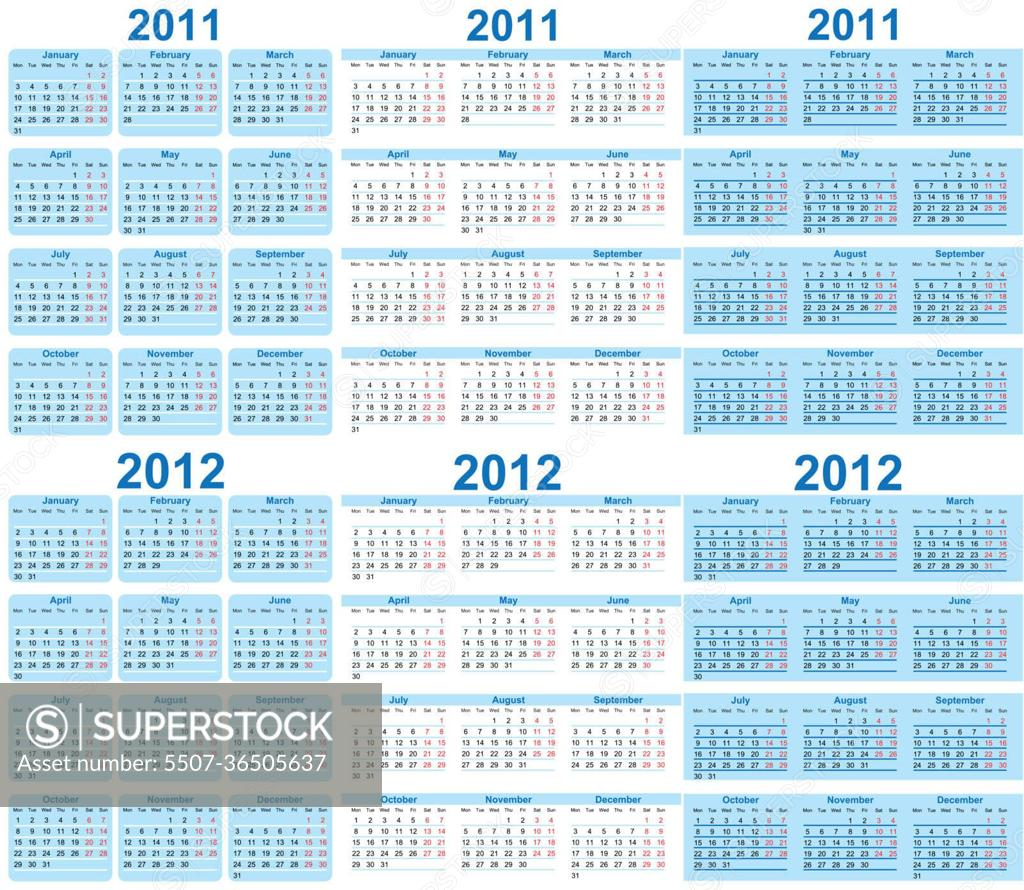 Set of 2011 and 2012 Calendar - SuperStock