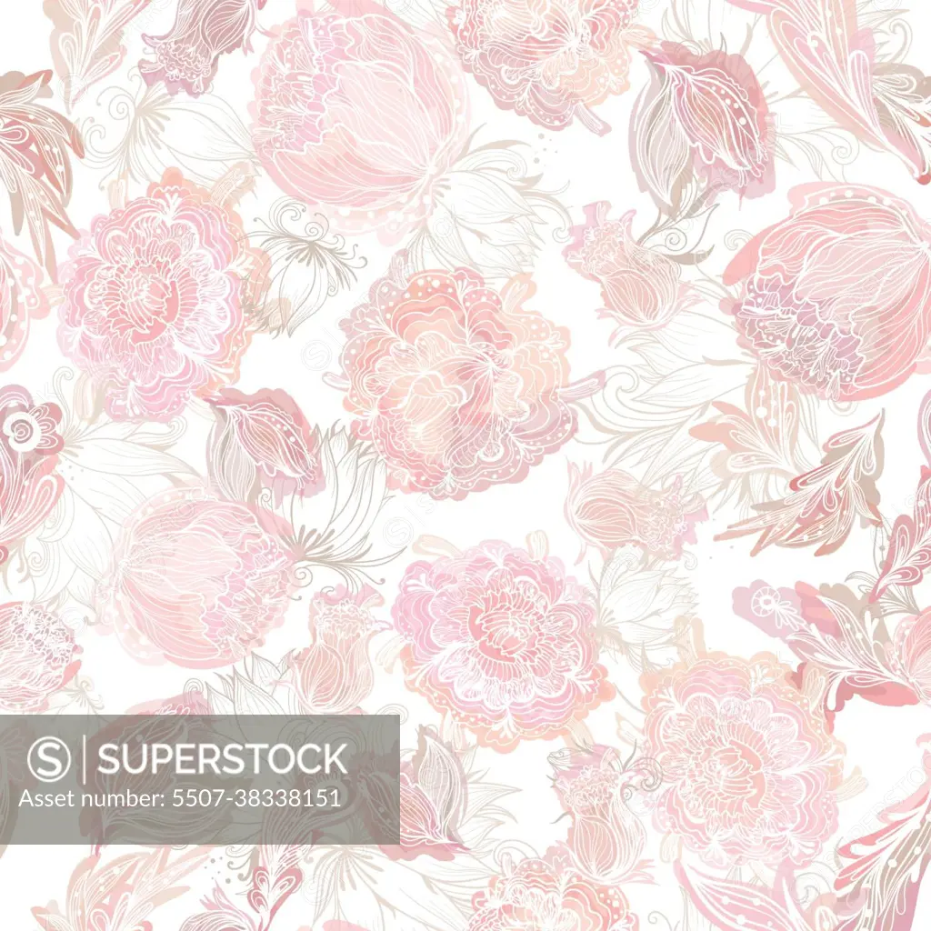 Romantic Soft Vector Floral Pattern