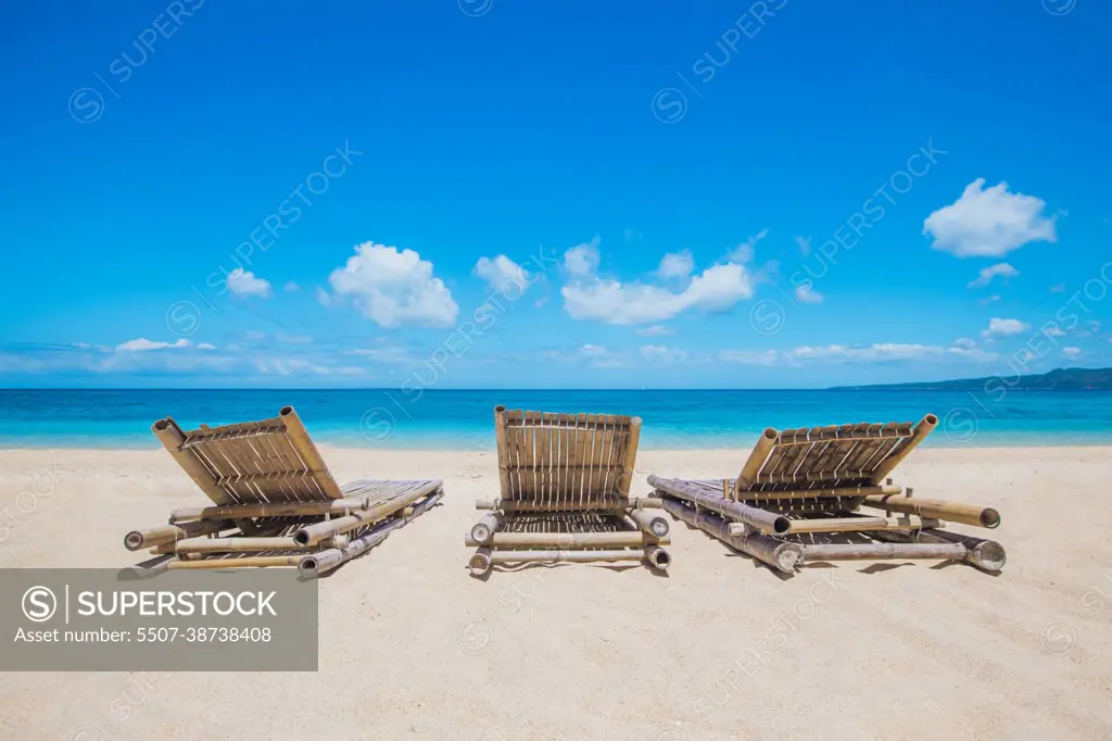 Chaise lounge on beach