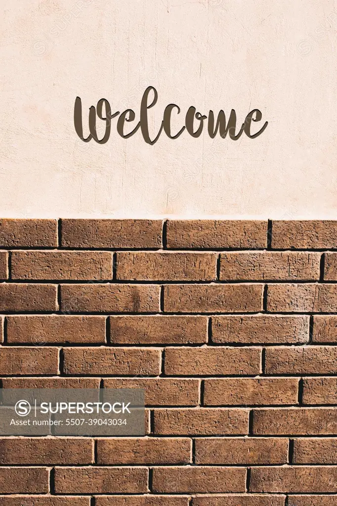 Welcome sign wording text on a background for business concept