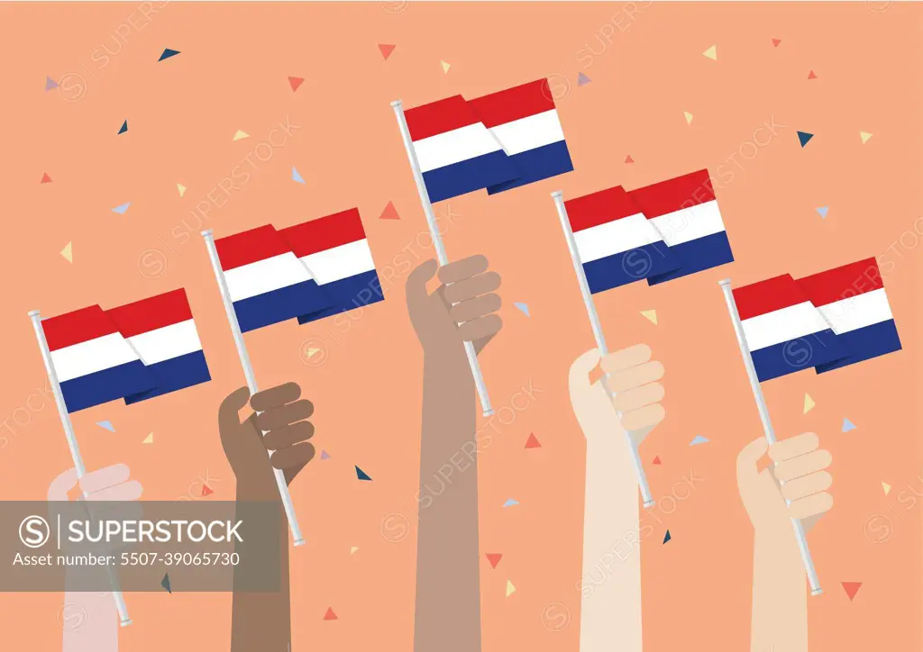 Hands Holding Up Netherlands Flags