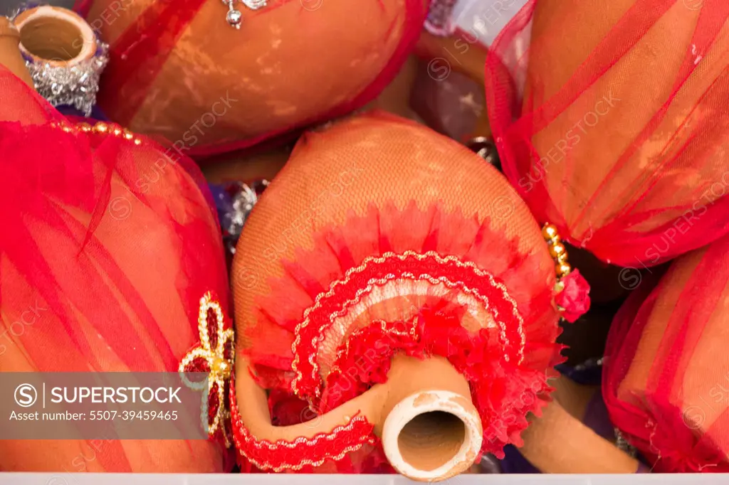 Traditional clay pottery for sale in Istanbul in Turkey