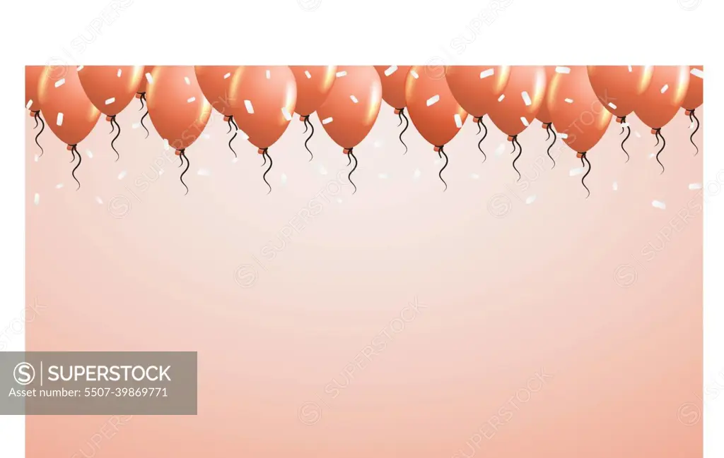 balloons on orange background