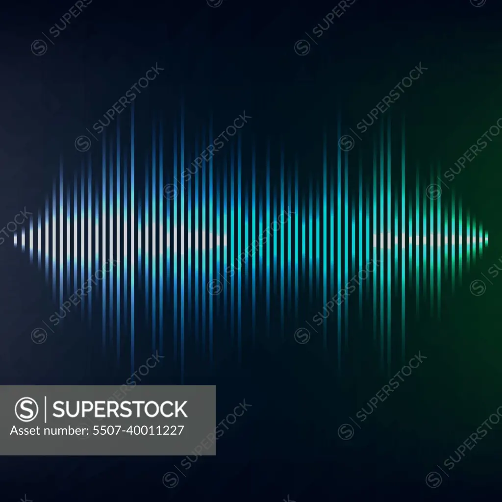 Blue sound wave on blackbackground. EPS10 vector file