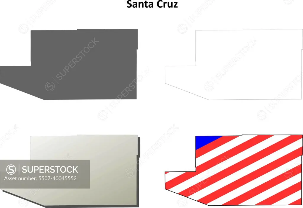 Santa Cruz County Arizona outline map set SuperStock