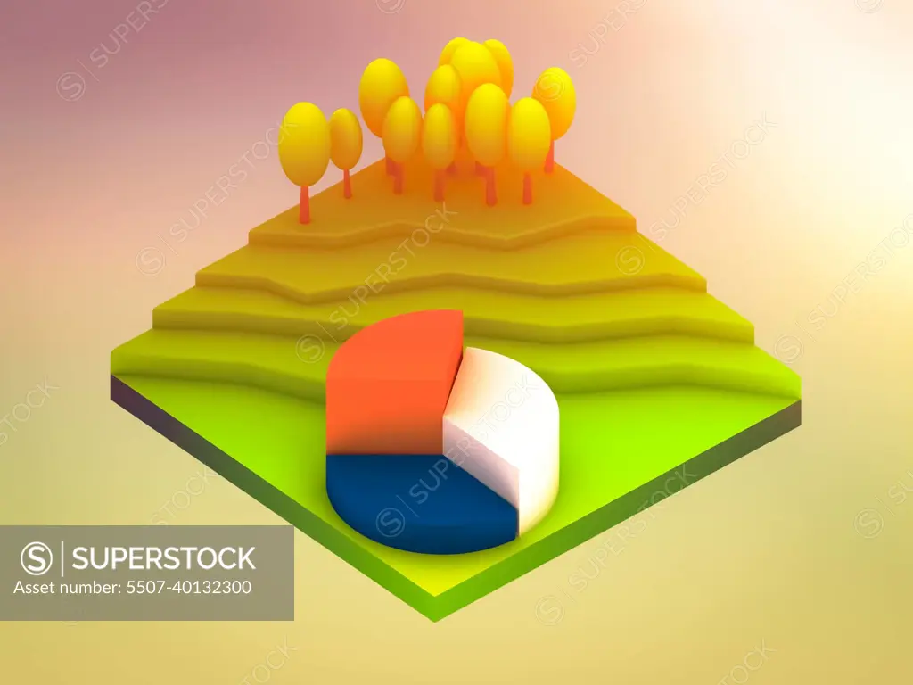 landscape concept isometric infographic,showing data analytics