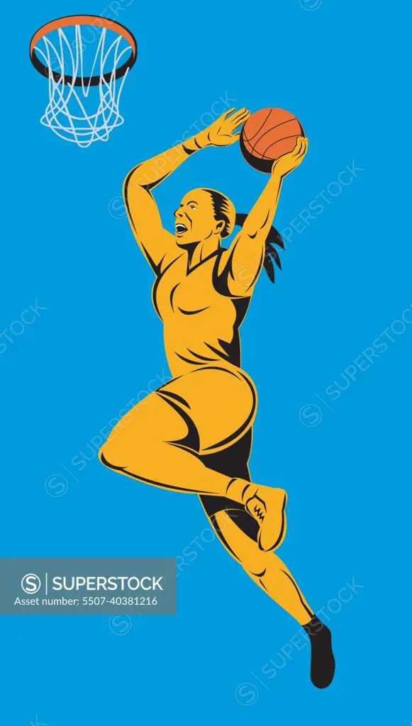 basketball player laying up ball