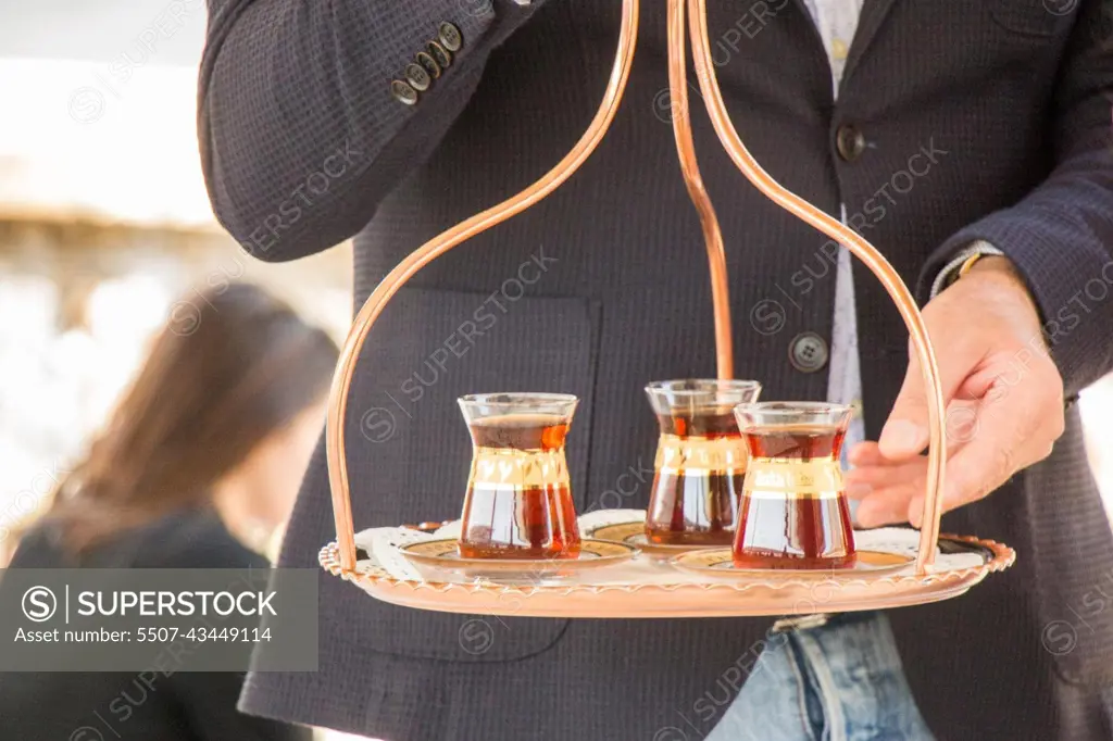 Turkish tea served in traditional glass