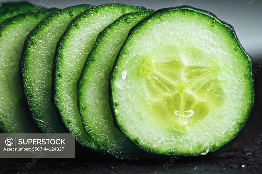 Fresh Organic Cucumbers Whole Slices On Stock Photo 2164826465