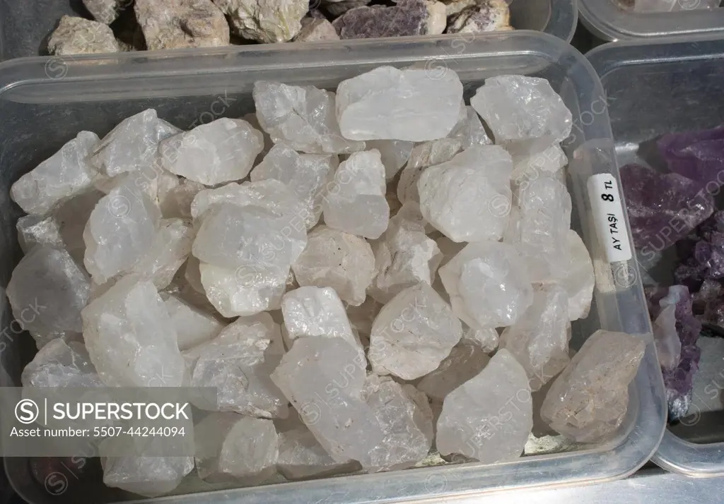 moonstone (adular) gem stone as natural mineral rock
