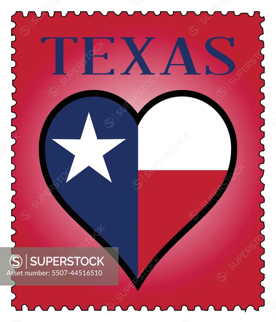 Love Texas Flag Postage Stamp SuperStock