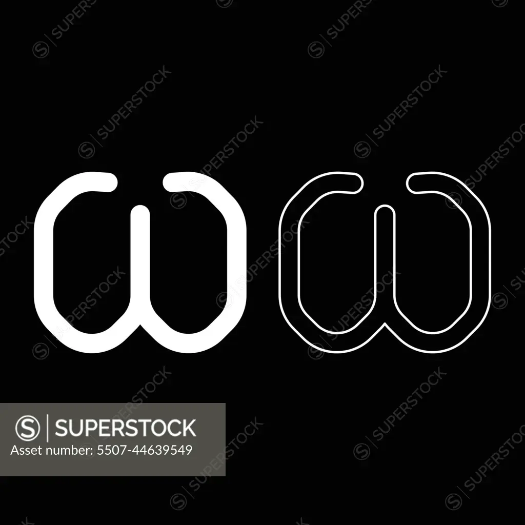 Omega greek symbol small letter lowercase font icon outline set