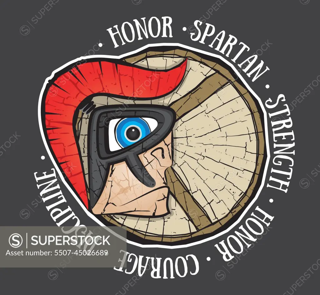 cartoon spartan centurion warrior profile design stamp SuperStock