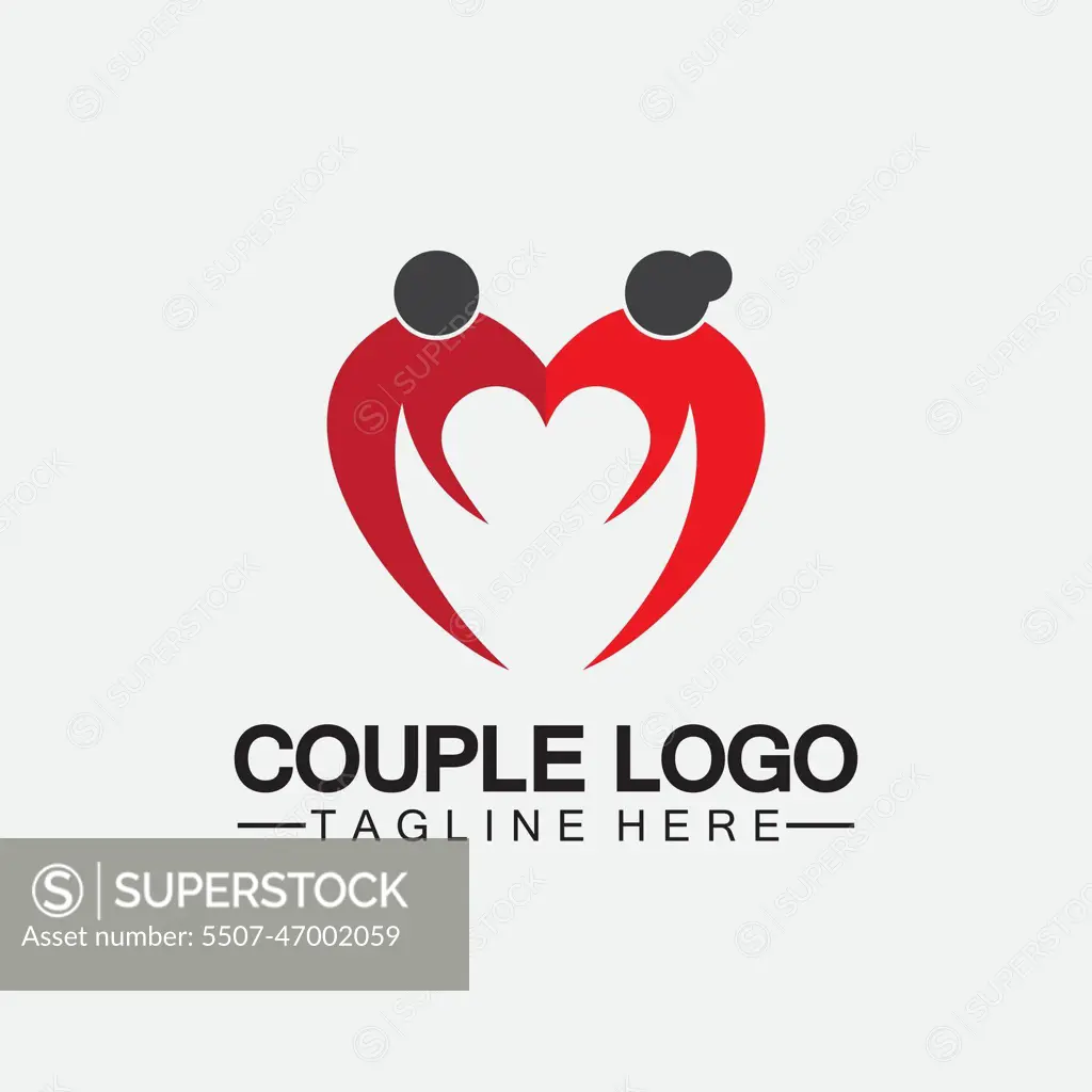 people with love couple vector logo icon symbol vector. This also  represents married couple, husband & wife, bride and bridegroom, live-in  partners, lovers, romantic couple, pair - SuperStock