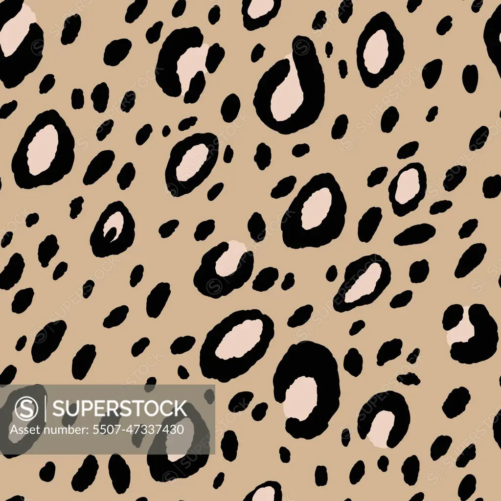 Seamless Abstract Pattern With Black Spots Fabric Textile For