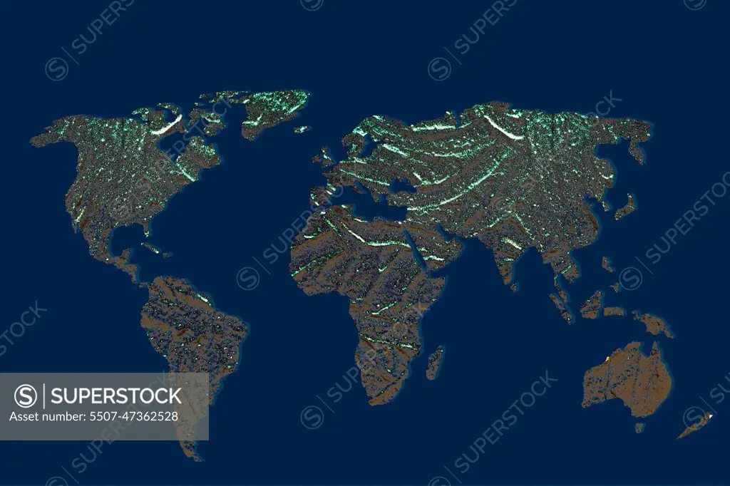 Roughly outlined world map with wall background