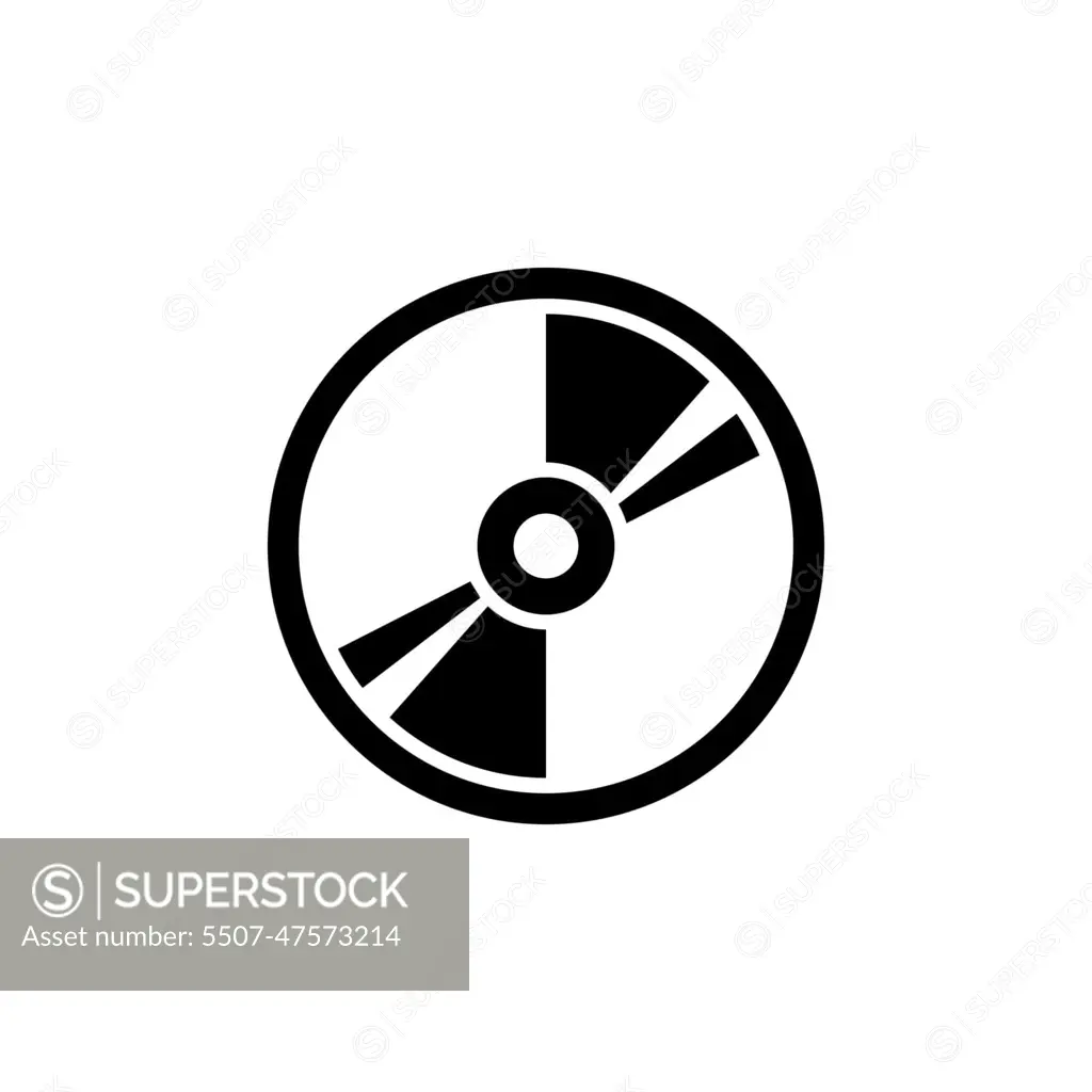 Compact Disk, Blu-ray, CD or DVD. Flat Vector Icon illustration. Simple black symbol on white background. Compact Disk, Blu-ray, CD or DVD sign design template for web and mobile UI element.