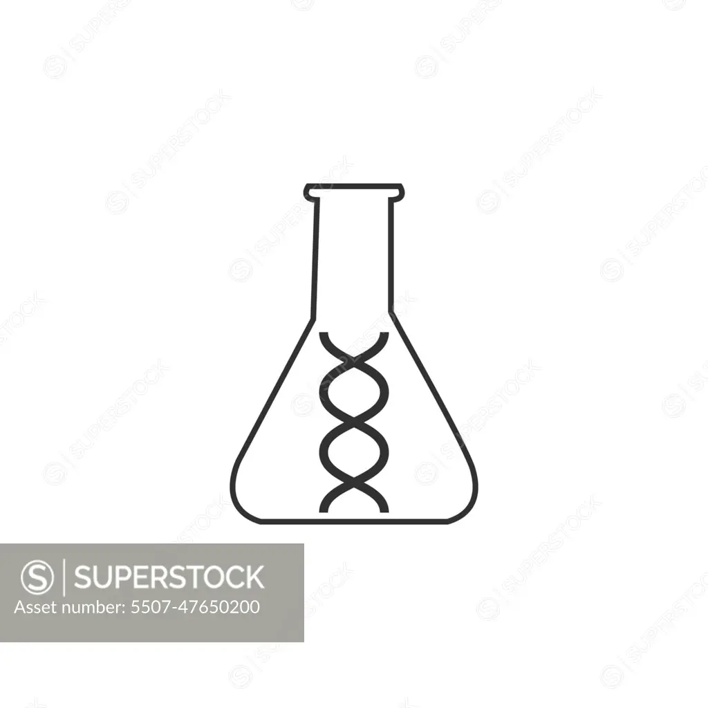 laboratory chemistry equipment, DNA test tube icon, lab flask icon. Stock  Vector illustration isolated on white background. - SuperStock