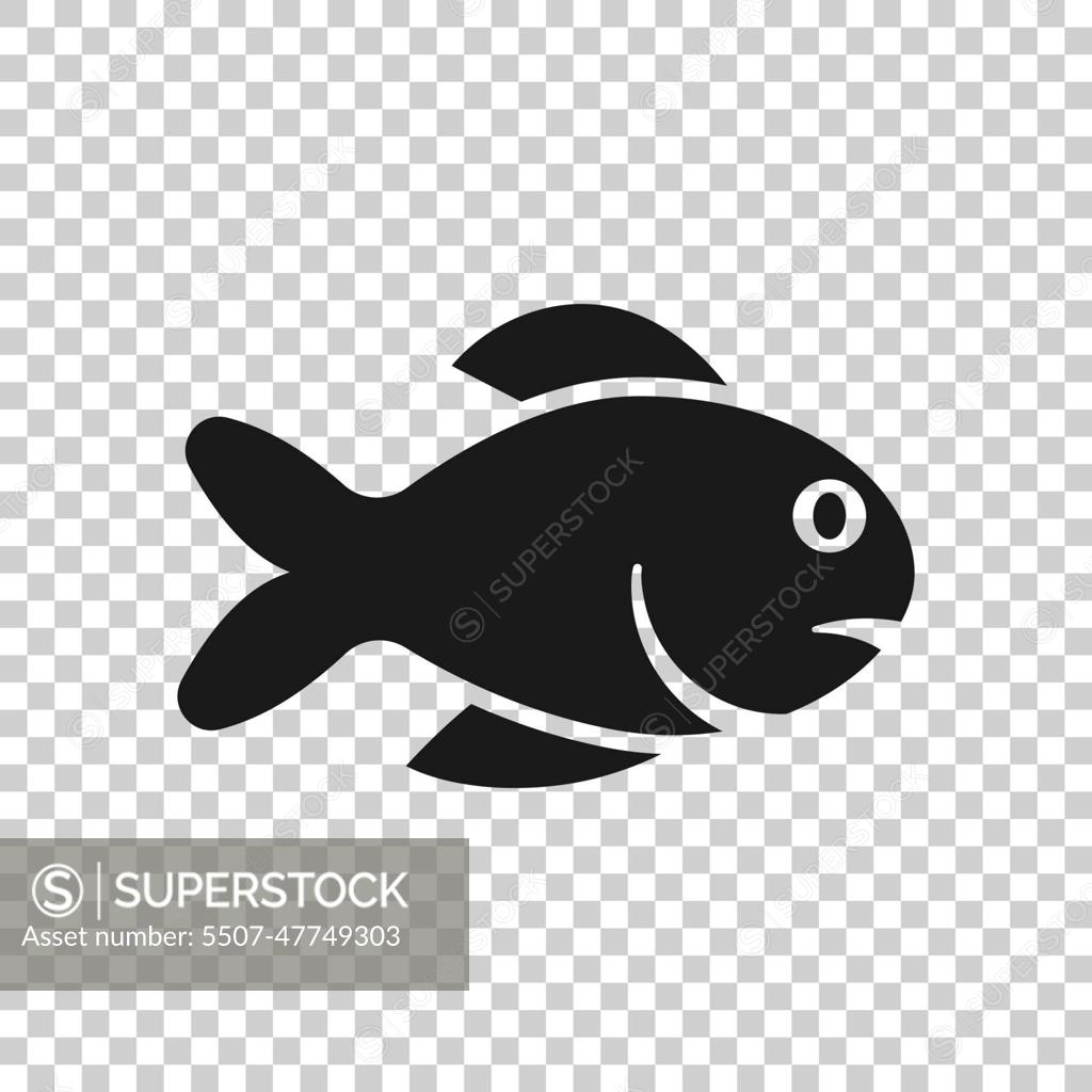 Fish icon in flat style. Seafood vector illustration on white
