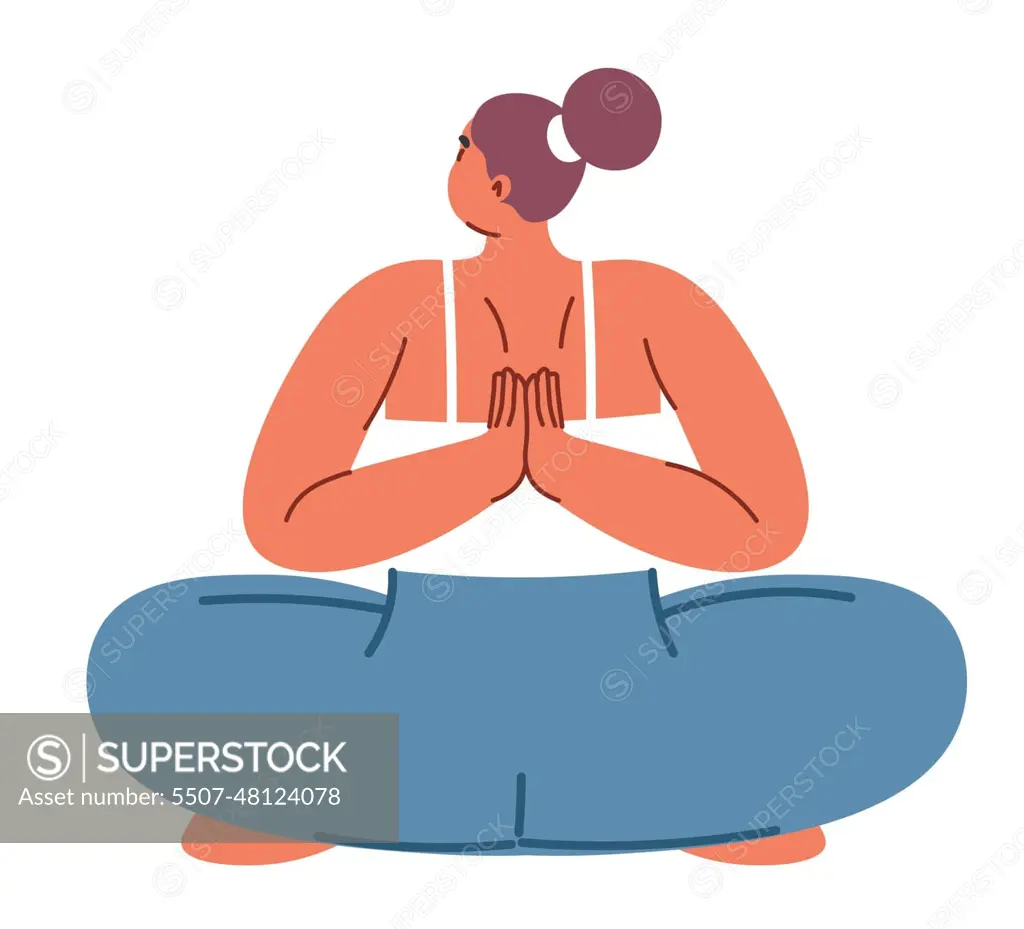 Paschim namaskarasana or reverse prayer poses - SuperStock