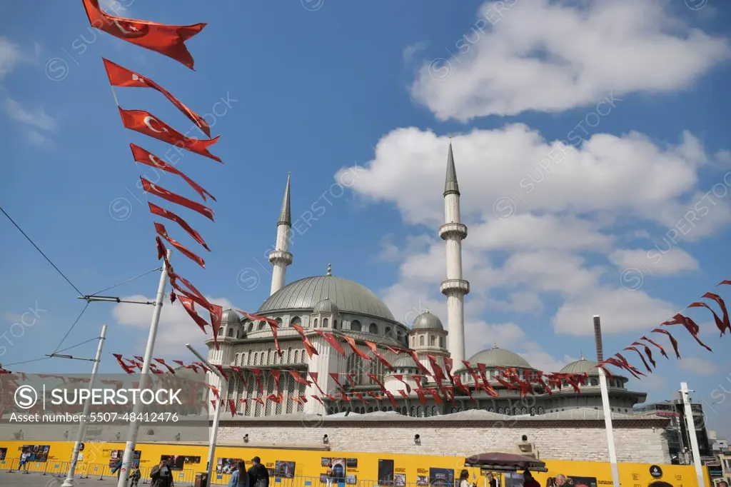 Turkey istanbul 24 june 2023. A mosque in the city of istanbul. Taksim mosque