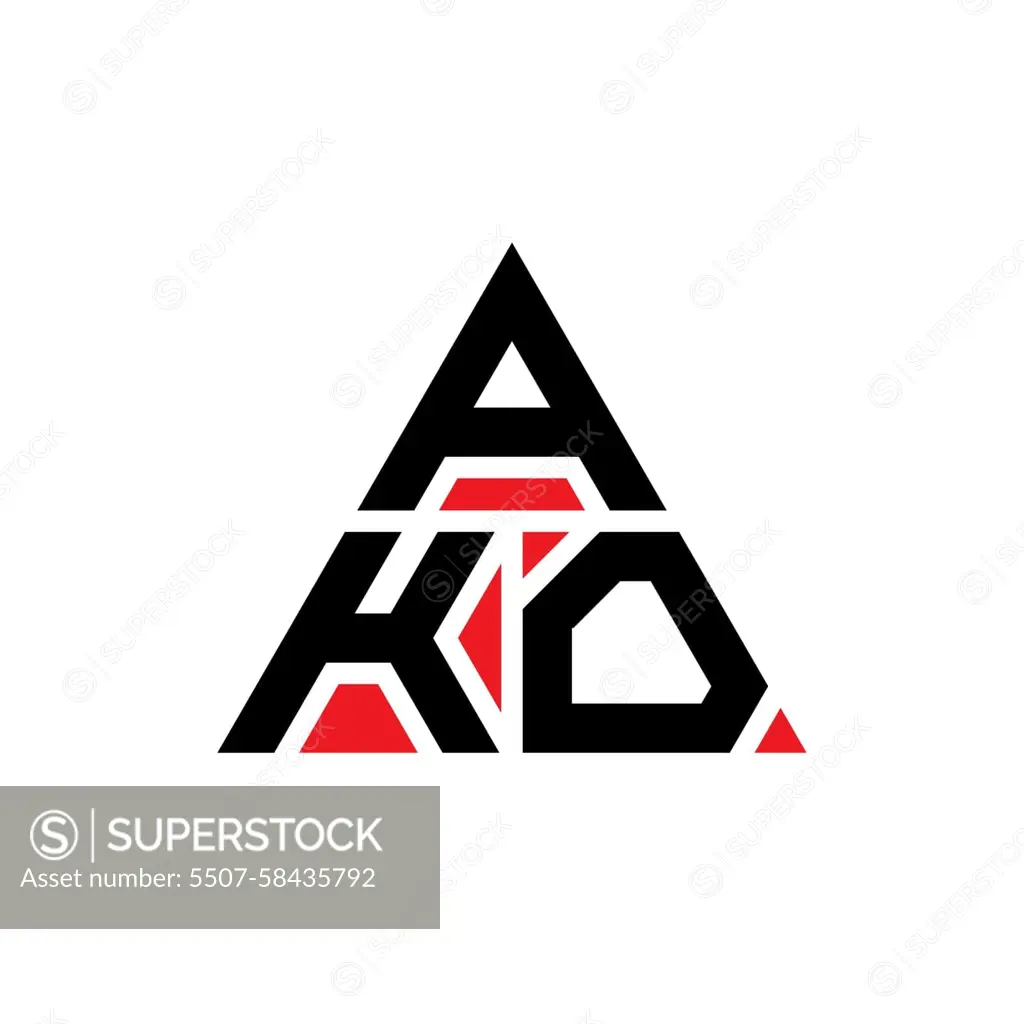 AKO triangle letter logo design with triangle shape. AKO triangle logo  design monogram. AKO triangle vector logo template with red color. AKO  triangular logo Simple, Elegant, and Luxurious Logo. - SuperStock