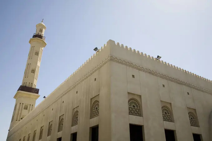 UAE Dubai The Grand Mosque and minaret in Bur Dubai