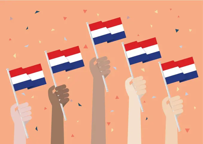 Hands Holding Up Netherlands Flags