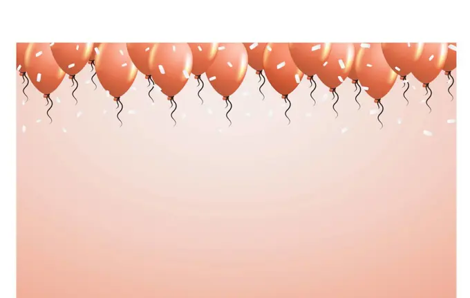 balloons on orange background