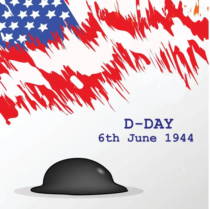 illustration of U.S.A D-Day background