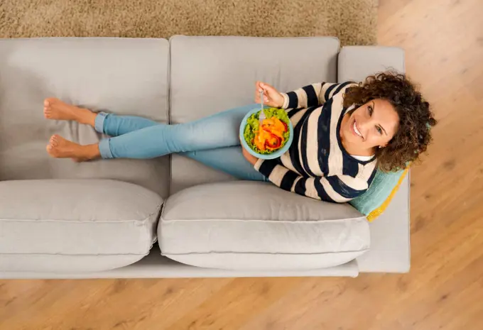 Beautiful healthy woman at home