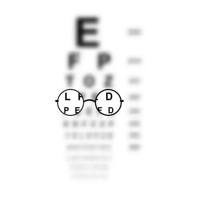 Glasses Optician In Snellen chart Eye test blurred, Vision Of Eyesight medical ophthalmologist Optometry testing