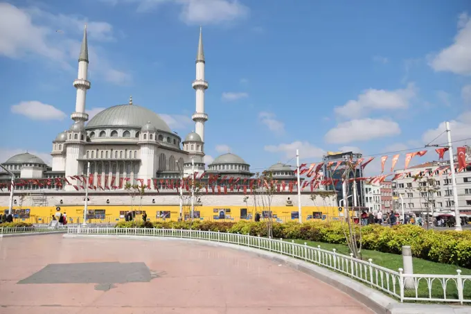 Turkey istanbul 24 june 2023. A mosque in the city of istanbul. Taksim mosque