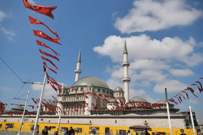 Turkey istanbul 24 june 2023. A mosque in the city of istanbul. Taksim mosque