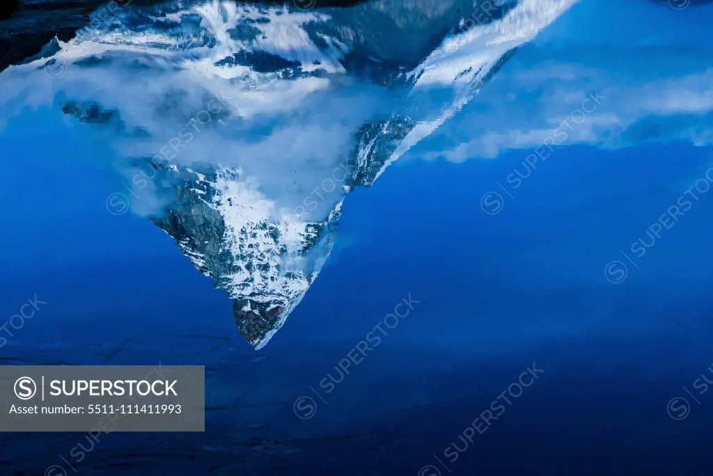 Lake Riffelsee, Mountain Matterhorn, Monte Cervino, Mont Cervin, 4.478 m, Rotenboden, Pennine Alps, Zermatt, Valais, Switzerland