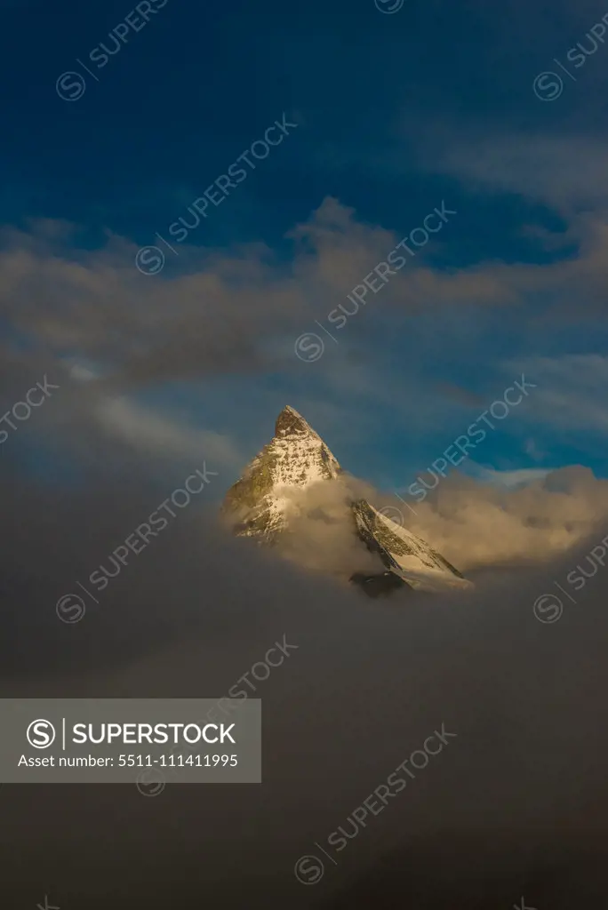 Mountain Matterhorn, Monte Cervino, Mont Cervin, 4.478 m, Rotenboden, Pennine Alps, Zermatt, Valais, Switzerland