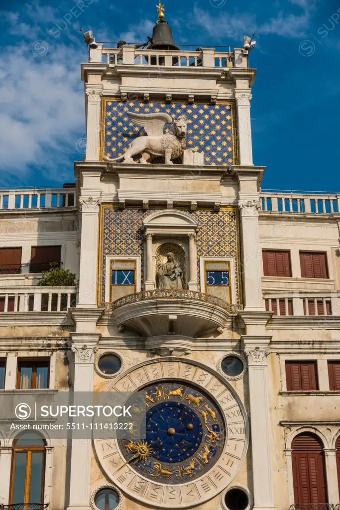 Torre dell Orologio, Piazza San Marco, Venice, Venetia, Italy