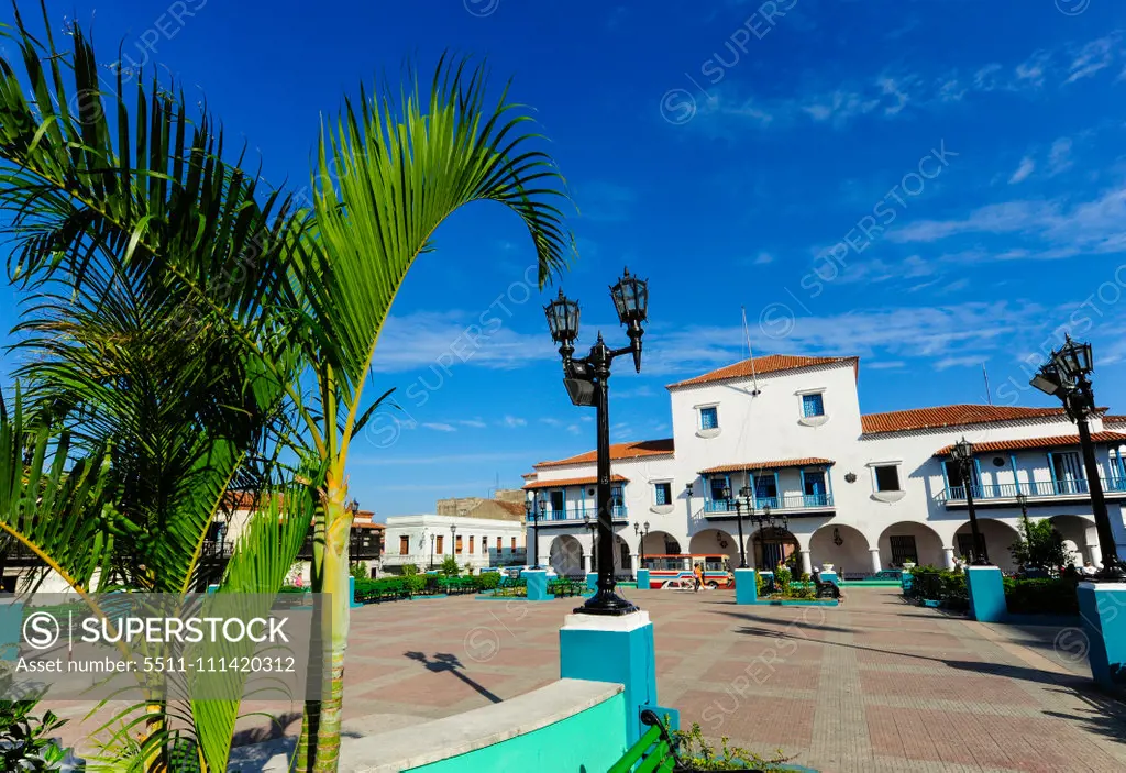 Cuba, Santiago de Cuba, Parque Cespedes, city hall