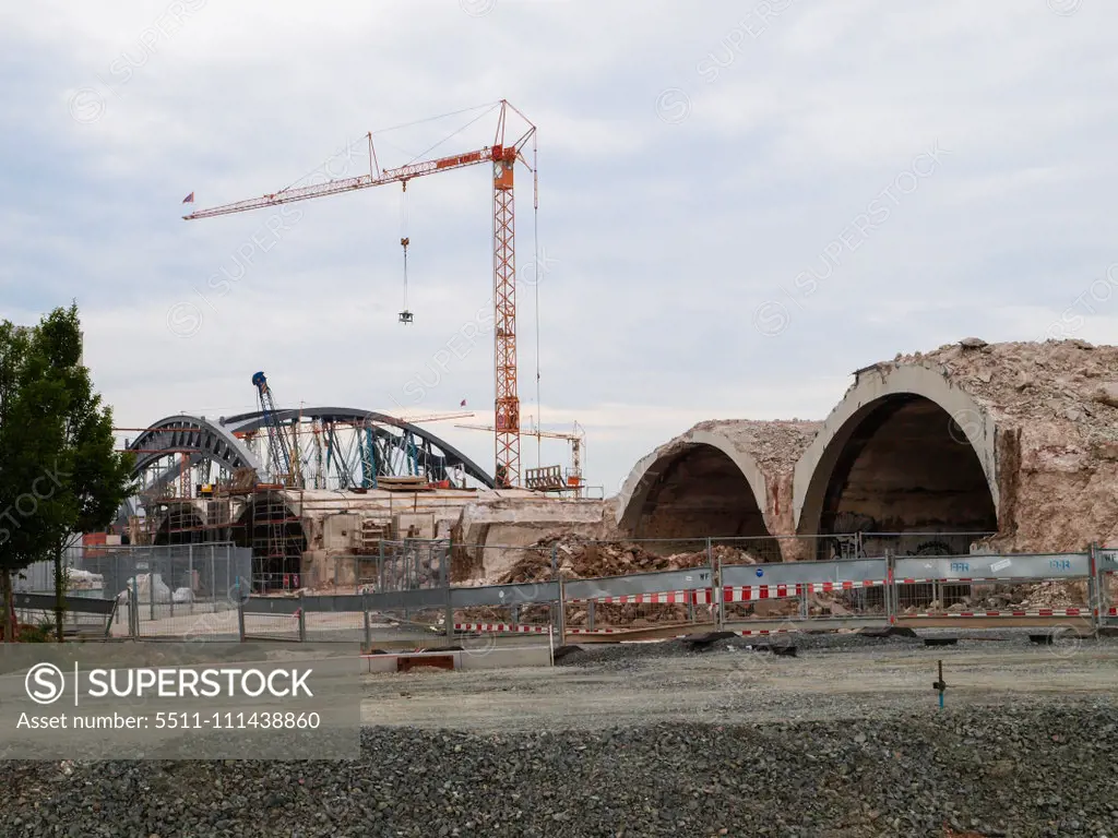 Construction site, Germany, Hessen, Frankfurt a. Main